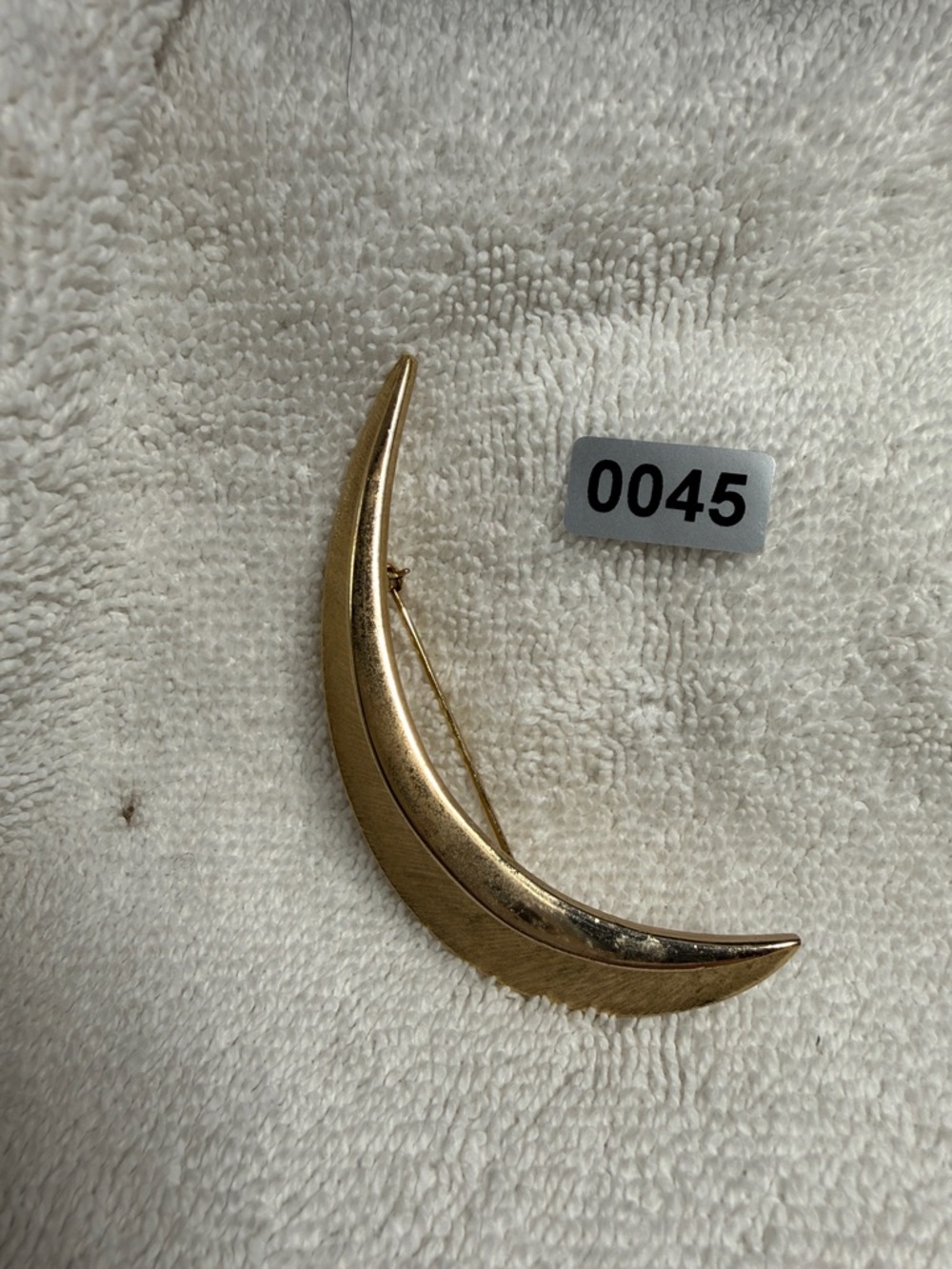 Trifari Gold Crescent Moon Hair Brooch